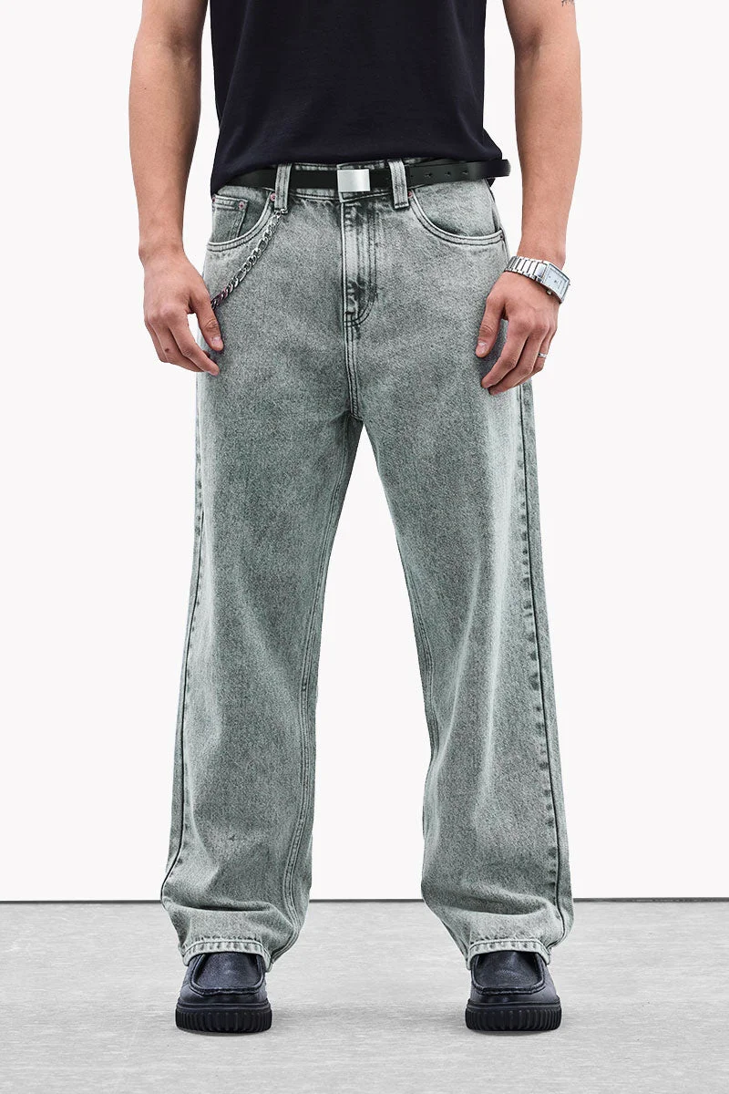 سنيتش Washed Baggy Core Lab Jeans